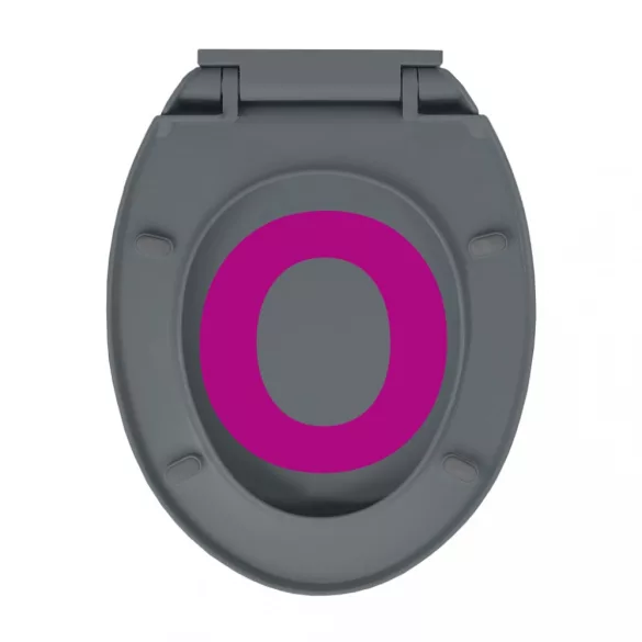 szürke ovális WC-ülőke lassan csukódó fedéllel