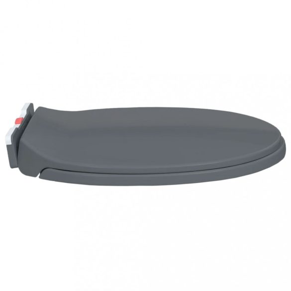 szürke ovális gyorsan szerelhető lassan csukódó fedelű WC-ülőke
