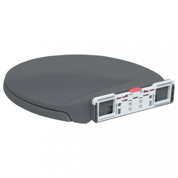 szürke ovális gyorsan szerelhető lassan csukódó fedelű WC-ülőke