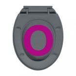 szürke ovális gyorsan szerelhető lassan csukódó fedelű WC-ülőke