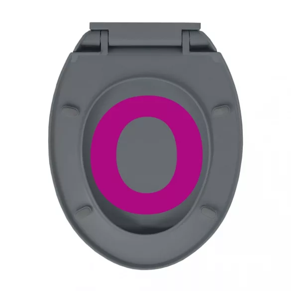 szürke ovális gyorsan szerelhető lassan csukódó fedelű WC-ülőke