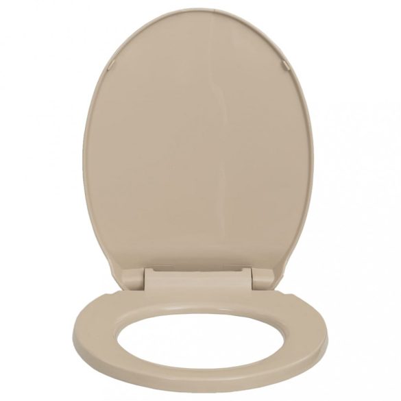 bézs ovális gyorsan szerelhető WC-ülőke lassan csukódó fedéllel