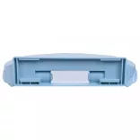 kék ovális WC-ülőke lassan csukódó fedéllel