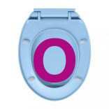 kék ovális gyorsan szerelhető WC-ülőke lassan csukódó fedéllel