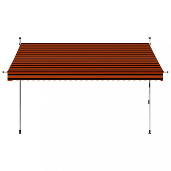 narancssárga és barna kézzel feltekerhető napellenző 300 cm