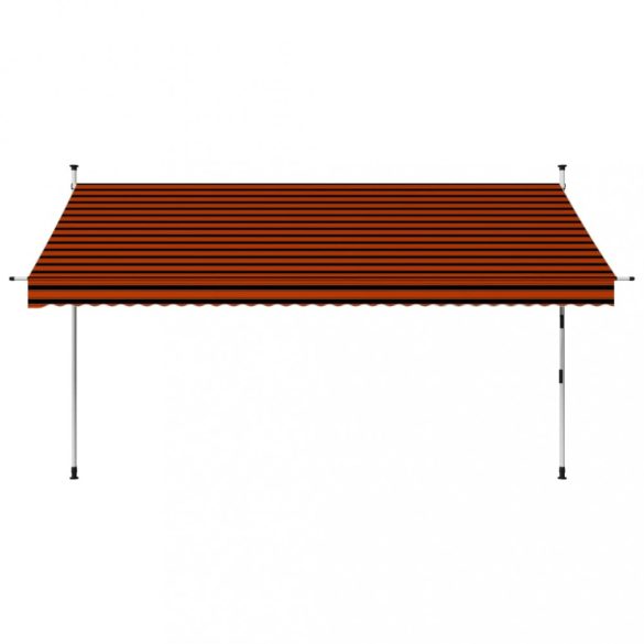 narancssárga és barna kézzel feltekerhető napellenző 350 cm