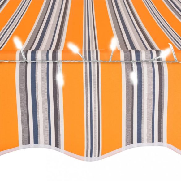 sárga és kék kézzel kihúzható LED-es napellenző 300 cm