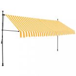 fehér-narancssárga kézzel kihúzható LED-es napellenző 350 cm