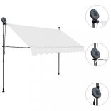 krémszínű kézzel kihúzható LED-es napellenző 250 cm