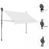 krémszínű kézzel kihúzható LED-es napellenző 300 cm