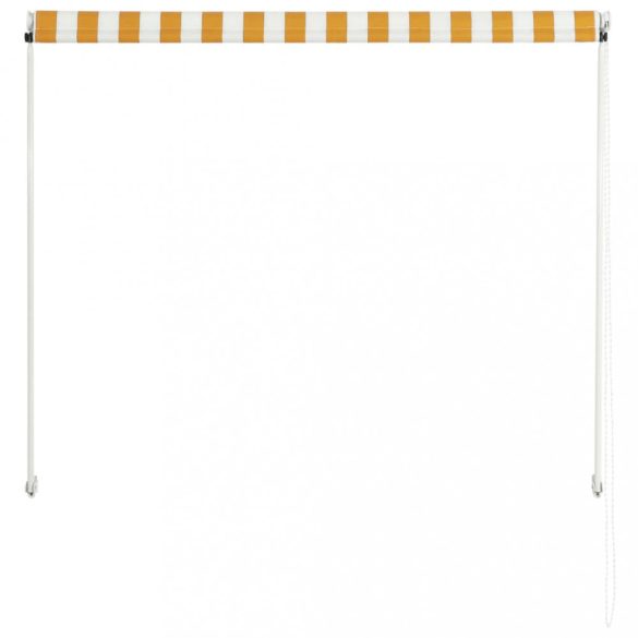 feltekerhető sárga és fehér napellenző 100 x 150 cm