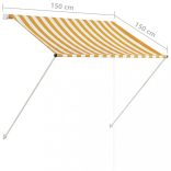 feltekerhető sárga és fehér napellenző 100 x 150 cm