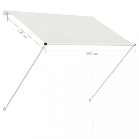 feltekerhető krémszínű napellenző 100 x 150 cm