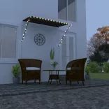 feltekerhető antracitszürke napellenző LED-del 250 x 150 cm