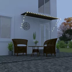   feltekerhető antracitszürke napellenző LED-del 300 x 150 cm