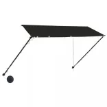 feltekerhető antracitszürke napellenző LED-del 300 x 150 cm