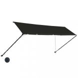 feltekerhető antracitszürke napellenző LED-del 400 x 150 cm