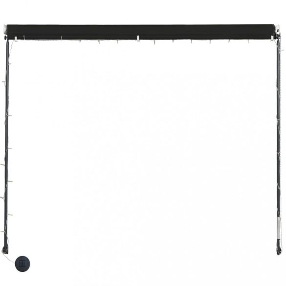 feltekerhető antracitszürke napellenző LED-del 400 x 150 cm