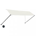 feltekerhető krémszínű napellenző LED-del 350 x 150 cm