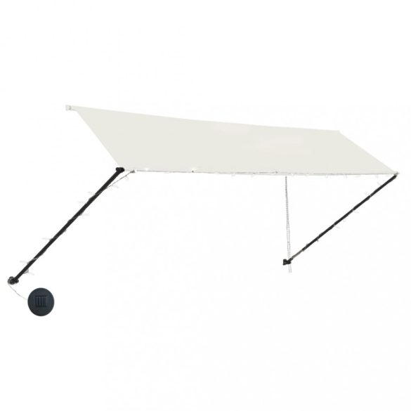 feltekerhető krémszínű napellenző LED-del 350 x 150 cm