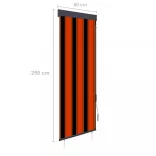 narancssárga és barna kültéri roló 60 x 250 cm