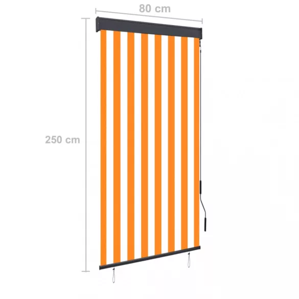 fehér és narancssárga kültéri roló 80 x 250 cm