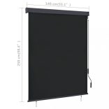 antracitszürke kültéri roló 140 x 250 cm