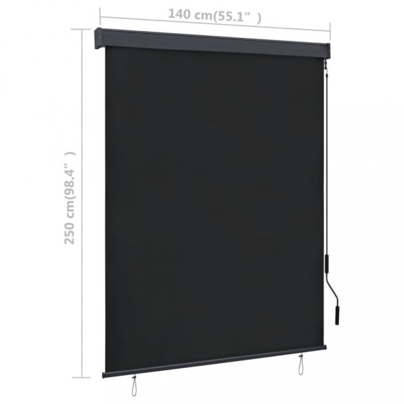 antracitszürke kültéri roló 140 x 250 cm