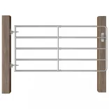 5-rudas ezüstszínű acél mezőgazdasági kapu (95-170) x 90 cm