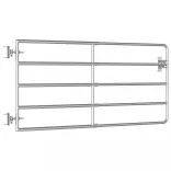 5-rudas ezüstszínű acél mezőgazdasági kapu (95-170) x 90 cm