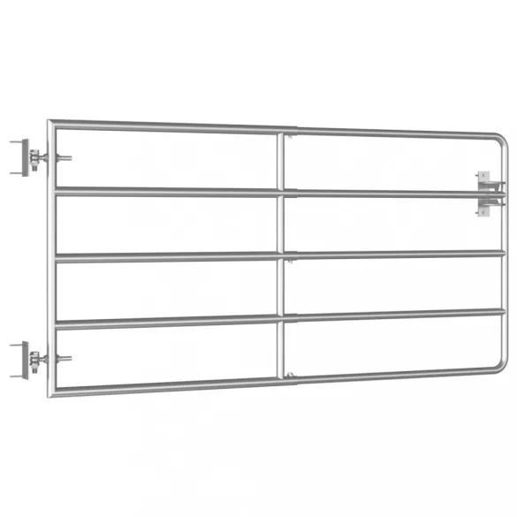 5-rudas ezüstszínű acél mezőgazdasági kapu (95-170) x 90 cm