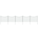 zöld fordítva ívelt kerti kerítés szett 77,5 x 64 cm