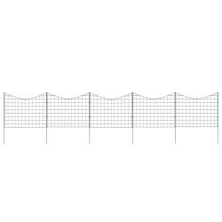 zöld fordítva ívelt kerti kerítés szett 77,5 x 64 cm