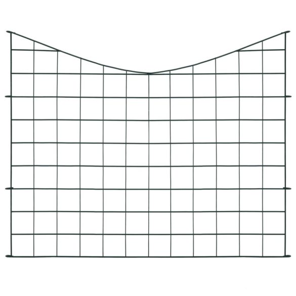 zöld fordítva ívelt kerti kerítés szett 77,5 x 64 cm