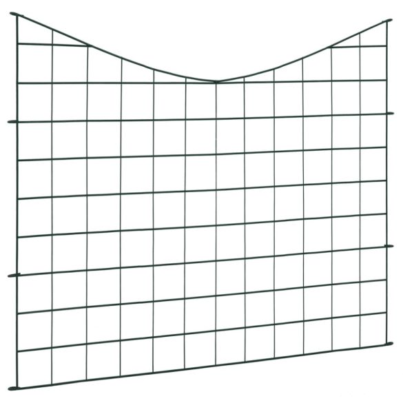 zöld fordítva ívelt kerti kerítés szett 77,5 x 64 cm