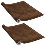 2 db sötét tölgyszínű öntapadó PVC ajtófólia 210 x 90 cm