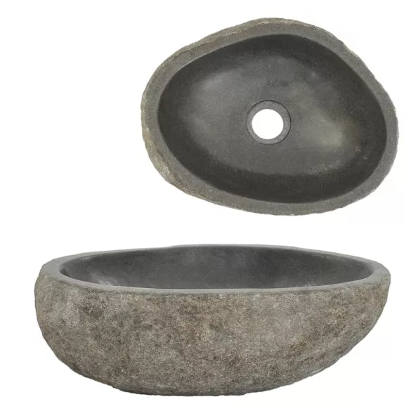 ovális folyami kő mosdókagyló (29-38) x (24-31) cm