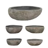 ovális folyami kő mosdókagyló (29-38) x (24-31) cm