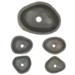 ovális folyami kő mosdókagyló (29-38) x (24-31) cm
