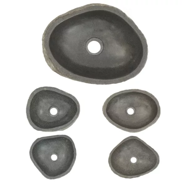 ovális folyami kő mosdókagyló (29-38) x (24-31) cm