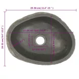 ovális folyami kő mosdókagyló (29-38) x (24-31) cm