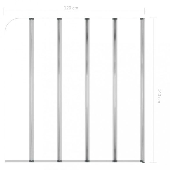 átlátszó edzett üveg kádparaván 120 x 140 cm