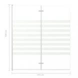 átlátszó csíkos edzett üveg kádparaván 120 x 140 cm