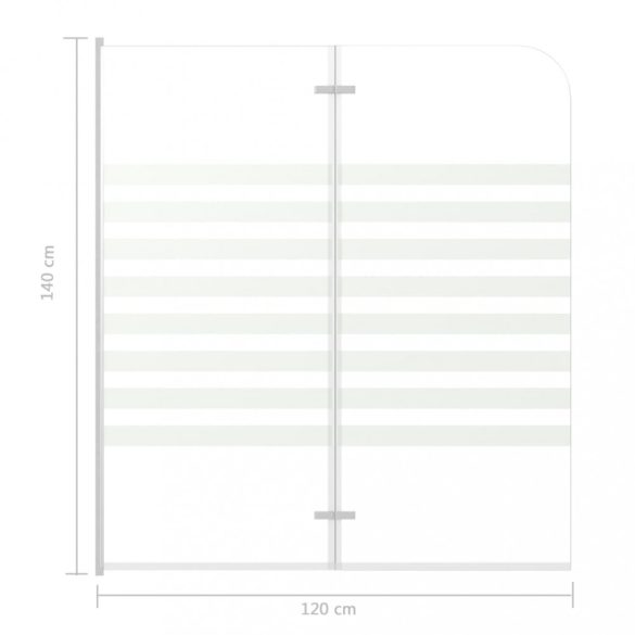 átlátszó csíkos edzett üveg kádparaván 120 x 140 cm