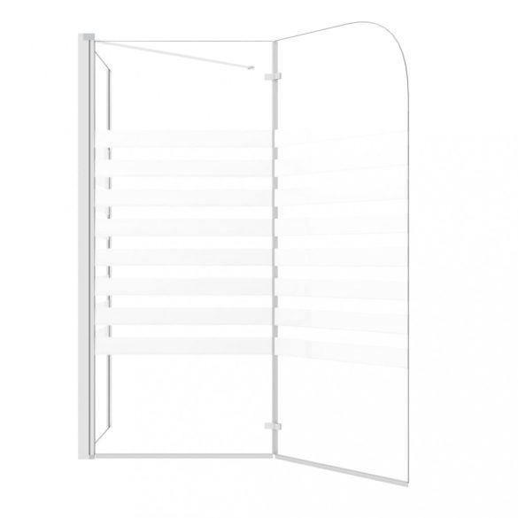 csíkos edzett üveg kádparaván 120 x 68 x 130 cm