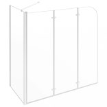 átlátszó edzett üveg kádparaván 120 x 69 x 130 cm