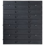 32 darabos piros és fekete tárolódoboz szett fali panelekkel