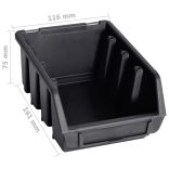 32 darabos piros és fekete tárolódoboz szett fali panelekkel