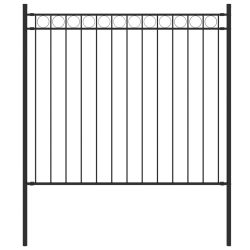 fekete ASSEN acélkerítés 1,7 x 0,8 m