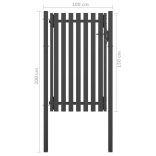 antracit színű acél kerítéskapu 100 x 150 cm